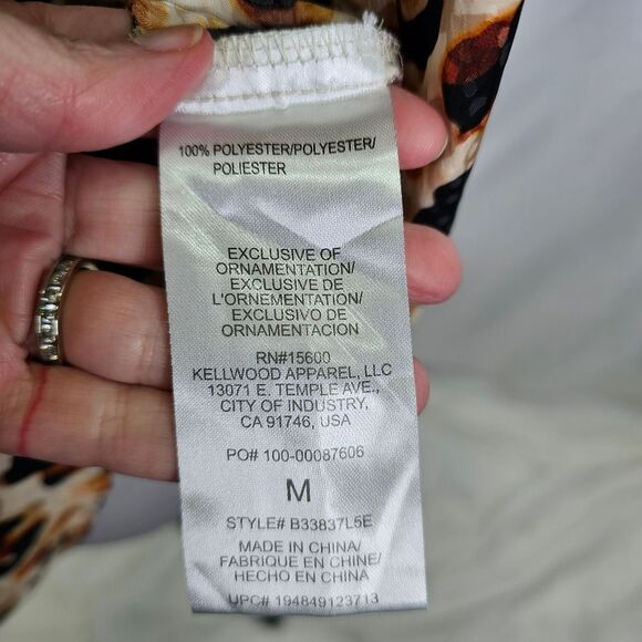 Democracy Ruffle Neck Long Sleeve Blouse Size Medium - Picture 9 of 11